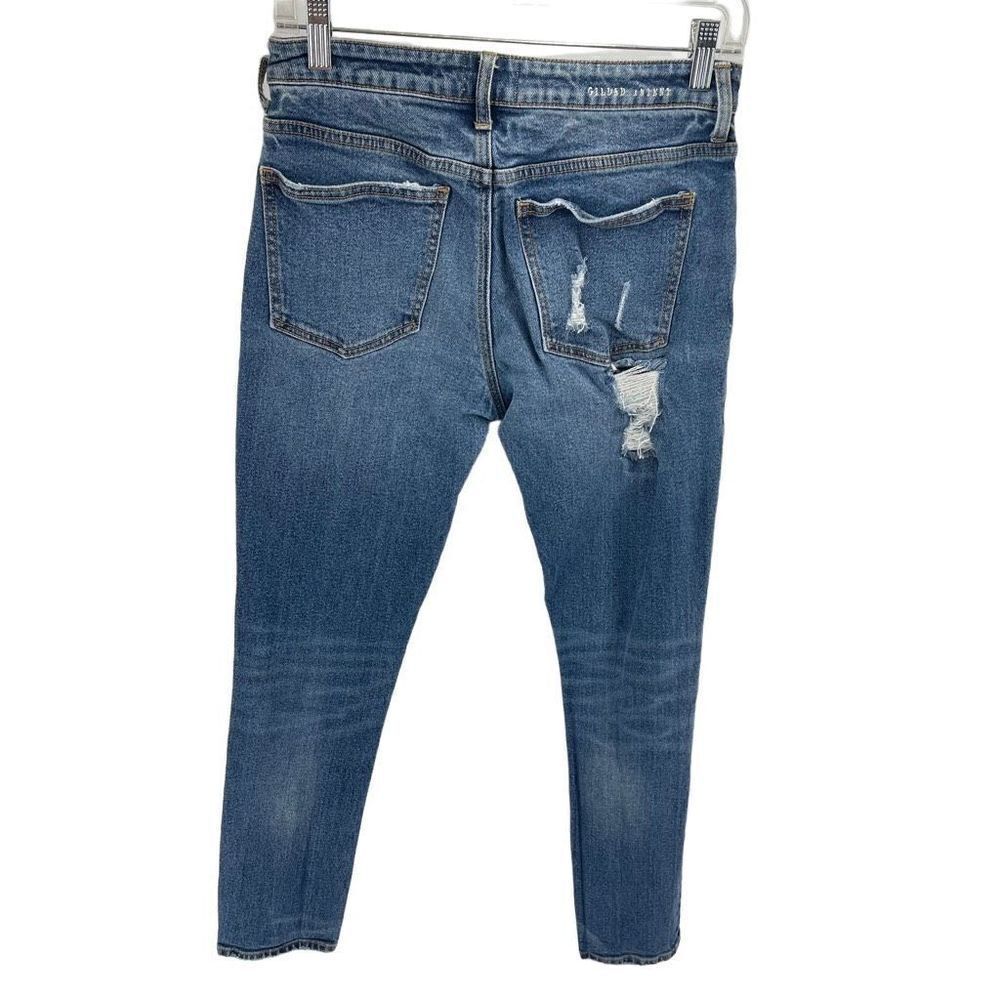 Gilded Intent Womens High Rise Skinny Jeans Distressed Stretch Blue Size 27x30 - Picture 13 of 13